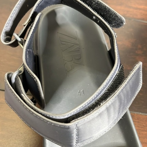 Zara Women's Hook and Loop Closure Chunky Platform Grandad Sandals size 41 NWT - Picture 8 of 12